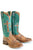 Tin Haul Womens Crucifix Brown/Turquoise Leather Blessed Cowboy Boots