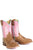 Tin Haul Youth Girls Blessed Angel Wings Pink/Brown Leather Cowboy Boots