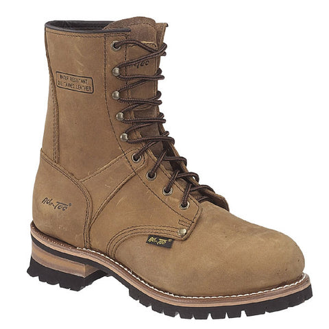 AdTec Mens Brown 9in Logger Crazy Horse Leather 6 M