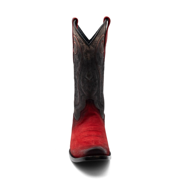 Ferrini Mens Roughrider D-Toe Red Leather Cowboy Boots – The Western ...