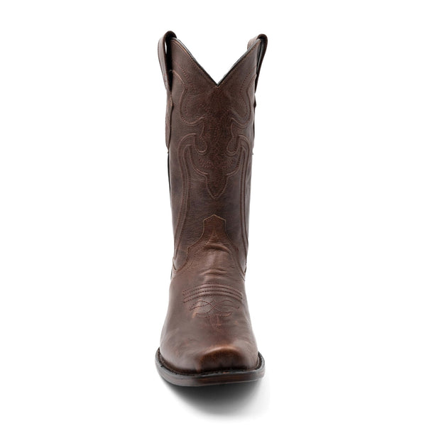 Ferrini Mens Wyatt D-Toe Chocolate Leather Cowboy Boots – The Western ...