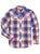Ely and Walker Womens Bootstitch Embroidery Plaid Burgundy Poly/Cotton L/S Shirt