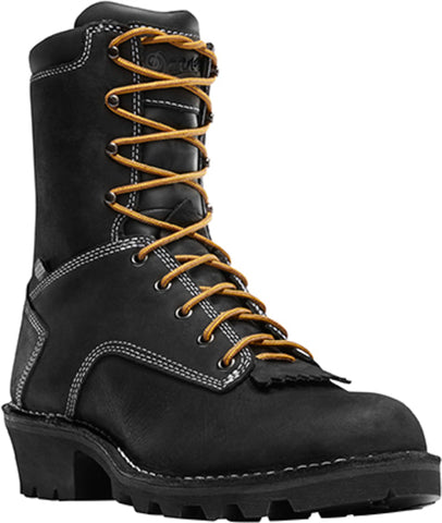 Danner Logger Mens Black Leather 8in EH Work Boots