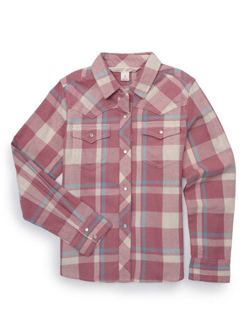 Ely and Walker Kids Girls Flannel Western Snap Pink 100% Cotton L/S Shirt