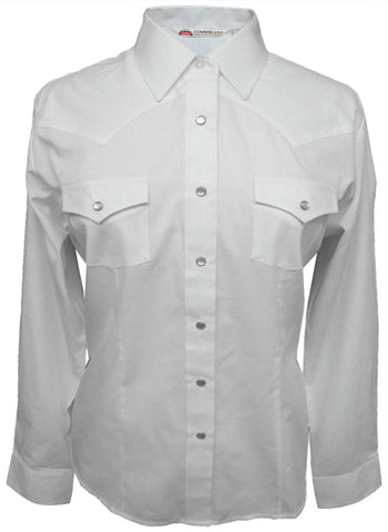 Ely & Walker Kids Girls Solid White Western Shirt L/S Poly/Cotton