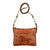 American West Womens Hitchin Post Antique Brown Leather Crossbody Bag