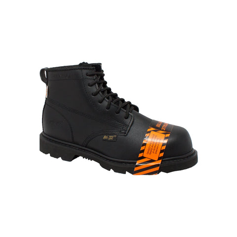 AdTec Mens 6in Composite Toe Black Leather Work Boots