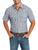 Ely and Walker Mens Stripe Western Snap Blue Poly/Cotton S/S Shirt