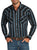 Ely and Walker Mens Stripe Western Snap Black Poly/Cotton L/S Shirt XXL