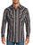 Ely and Walker Mens Stripe Western Snap Blue Poly/Cotton L/S Shirt