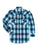 Ely and Walker Mens Plaid Western Snap Turquoise Poly/Cotton L/S Shirt