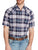 Ely and Walker Mens Wrinkle Resistance Plaid Navy Poly/Cotton S/S Shirt