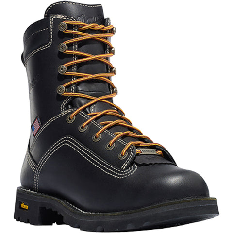 Danner Quarry USA 8in Mens Black Leather Goretex Work Boots 17309 13 D