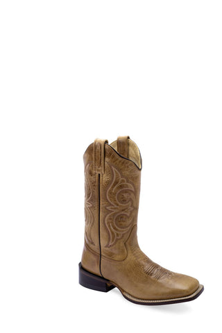 Old West Womens Western Cactus Tan Leather Cowboy Boots 7.5 M