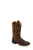 Old West Womens Western Rugby Brown/Burnt Mustard Leather Cowboy Boots