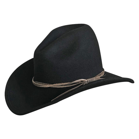 Rockmount Unisex Black 100% Wool Lonesome Gus Premium Hat M