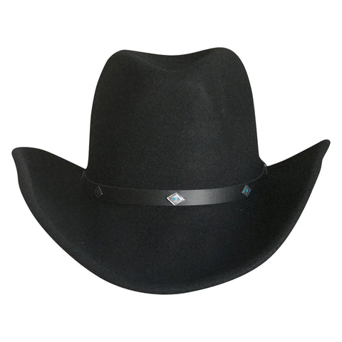 Rockmount Unisex Crushable Magic Pinch Black 100% Wool Cowboy Hat