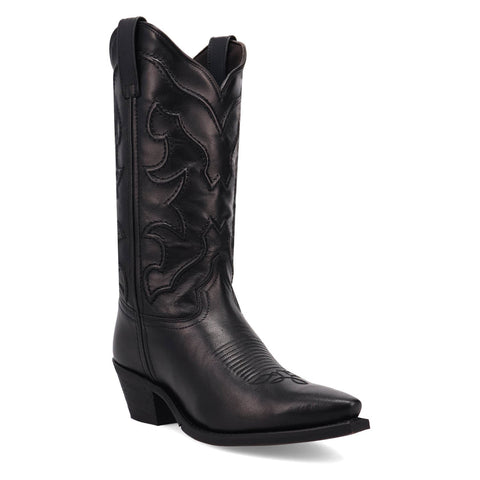Laredo Womens Reva Black Leather 12in Cowboy Boots