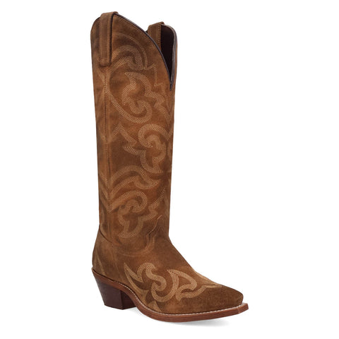 Laredo Womens Sierra Rose Camel Suede 15in Cowboy Boots