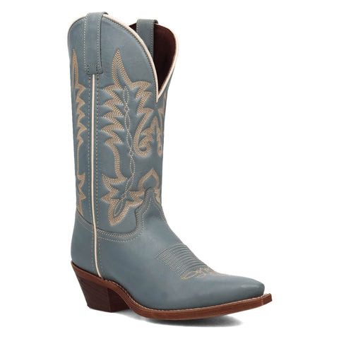 Laredo Womens Carly Sky Blue Leather 12in Cowboy Boots