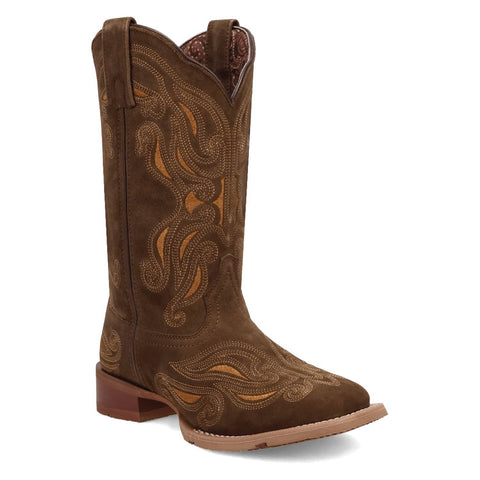 Laredo Womens Millie Olive Leather Cowboy Boots