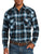 Ely and Walker Mens Western Brawny Flannel Black/Blue 100% Cotton L/S Shirt