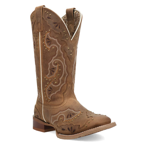 Laredo Womens Lottie Sand Leather 12in Cowboy Boots