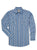 Ely and Walker Mens Western Textured Stripe Light Blue Poly/Cotton L/S Shirt