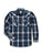 Ely and Walker Mens Western Textured Plaid Blue Poly/Cotton L/S Shirt