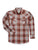 Ely and Walker Mens Western Textured Plaid Rust Poly/Cotton L/S Shirt
