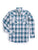 Ely and Walker Mens Textured Plaid Western White/Blue Poly/Cotton L/S Shirt