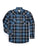 Ely and Walker Mens Textured Plaid Western Blue Poly/Cotton L/S Shirt