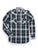 Ely and Walker Mens Textured Plaid Western Green Poly/Cotton L/S Shirt