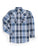 Ely and Walker Mens Western Textured Plaid Blue Poly/Cotton L/S Shirt