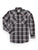 Ely and Walker Mens Western Textured Plaid Sawtooth Black Poly/Cotton L/S Shirt