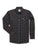 Ely and Walker Mens Western Textured Plaid Black Poly/Cotton L/S Shirt