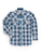 Ely and Walker Mens Retro Plaid Piping Blue Poly/Cotton L/S Shirt