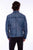 Scully Mens Distressed Slim Fit Denim Leather Leather Jacket