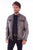 Scully Mens Distressed Slim Fit Grey Leather Leather Jacket