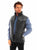 Scully Mens Two Tone Yoke Black/Grey Leather Leather Vest 3X