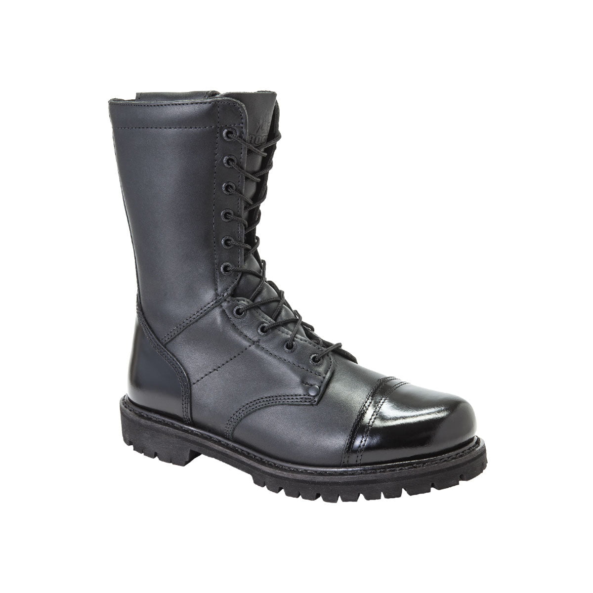 Rocky Mens Black Leather 10in Combat Zipper Jump Duty Boots The Western Company