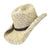 Rockmount Unisex Vented Crown Western Beige Raffia Straw Cowboy Hat