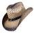 Rockmount Unisex 2-Tone Pinch Crease Brown Raffia Straw Cowboy Hat