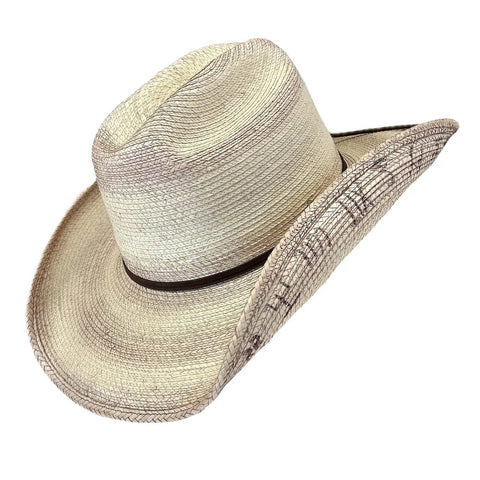 Rockmount Mens Cattleman Brands Western Natural Palm Cowboy Hat