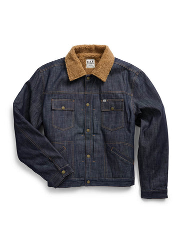Ely and Walker Mens Vintage Reissue with Sherpa Denim 100% Cotton Denim Jacket