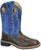 Smoky Mountain Youth Unisex Dusty Brown/Blue Leather Cowboy Boots 3.5D