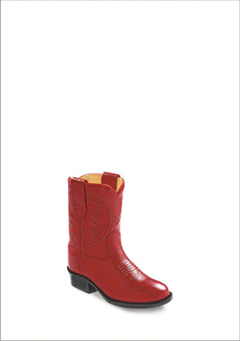 Old West Red Toddlers Girls Corona Calf Leather Round Toe Cowboy Boots 5 D