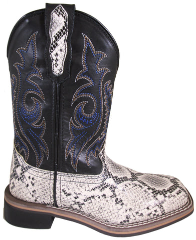 Smoky Mountain Children Unisex Diamondback Black Leather Cowboy Boots
