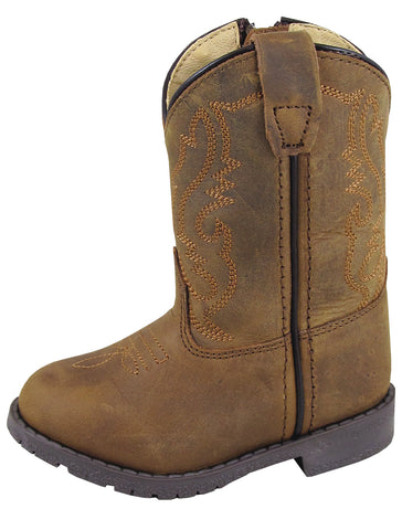 Smoky Mountain Boots Toddler Boys Hopalong Brown Distress Leather 6 D