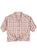 Ely and Walker Womens Western Plaid Tie-Front Peach Cotton Blend S/S Shirt